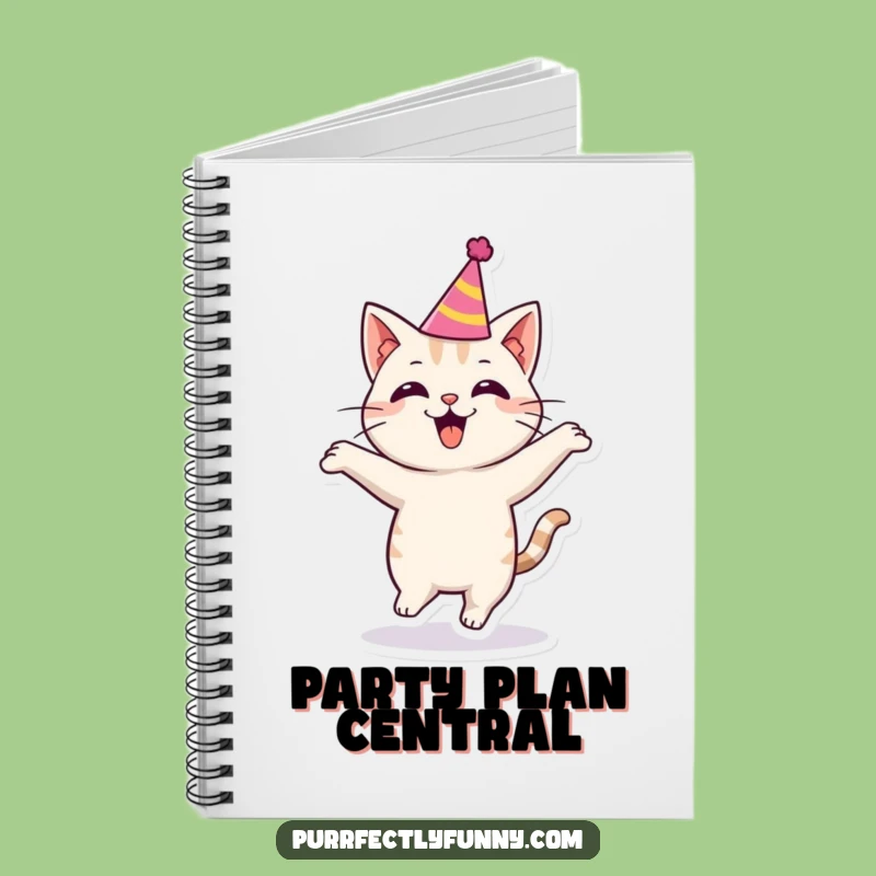 Funny Party Cat Notebook - Capture Ideas with Feline Excitement & Fun