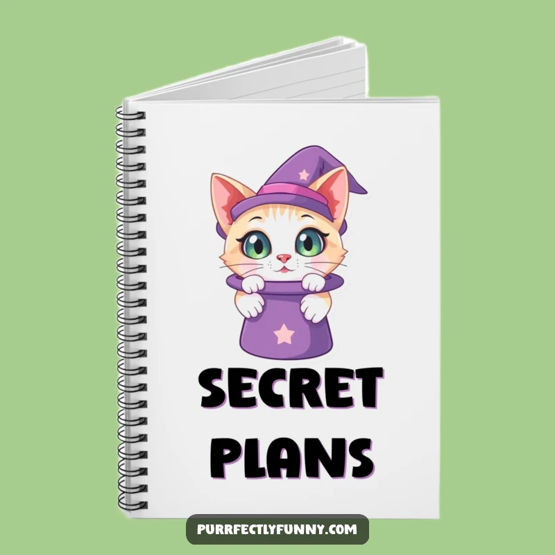 Funny Curious Cat Magic Hat Notebook: Whimsical Journal for Explorers