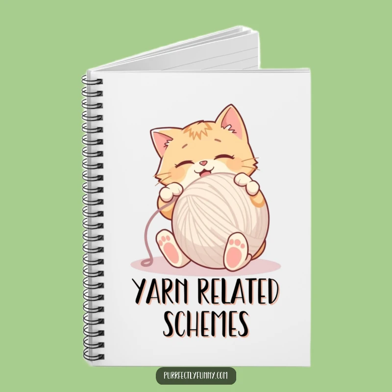 Funny Cat Yarn Notebook - Jot Down Ideas with Feline Fun