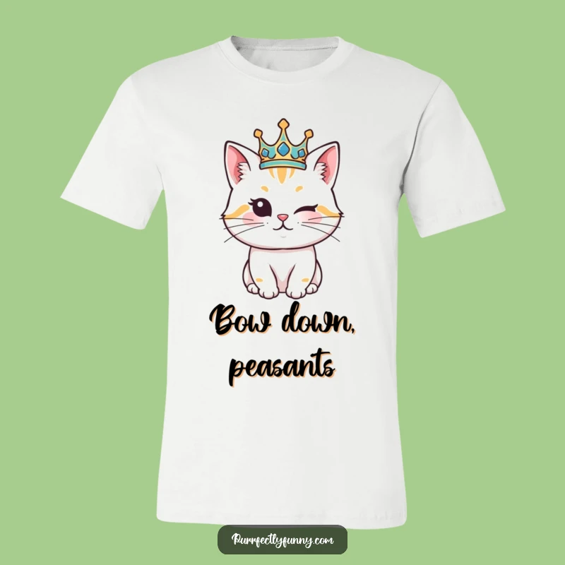 Funny Royal Cat T-Shirt: Playful Feline Crown Wink for a Perfect Gift
