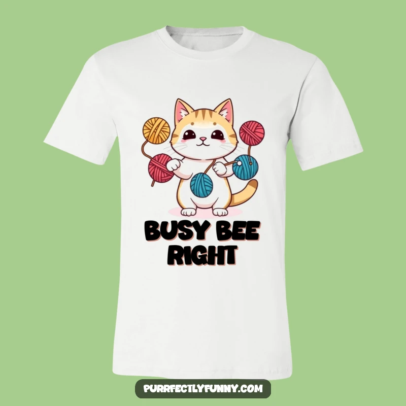 Funny Juggling Cat Yarn T-Shirt: Wear Your Hobby Proudly