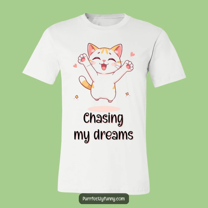 Funny Leaping Cat T-Shirt: Treat Hunter Edition - Great Funny Gift!