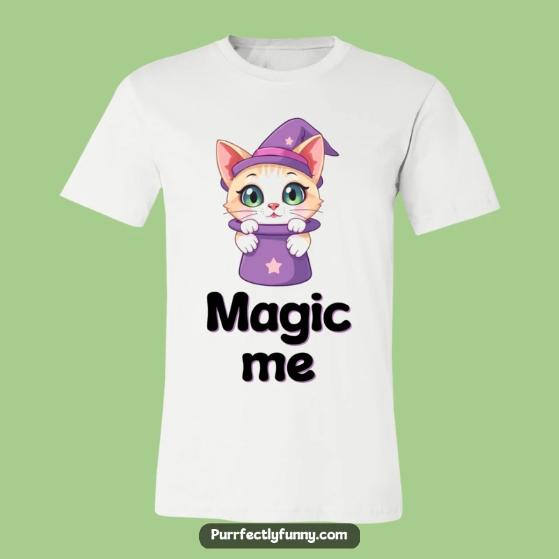 Funny Curious Cat Magic Hat T-Shirt: Whimsical Apparel Gift