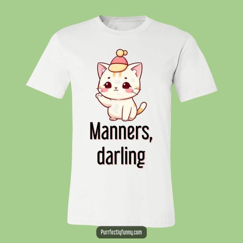 Funny Dapper Cat T-Shirt: Hilarious Gentleman Feline Tee for a Stylish Statement