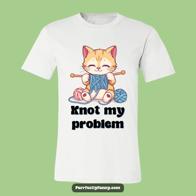 Funny Knitting Cat T-Shirt: Hilarious Feline Crafter Apparel for Cozy Fun