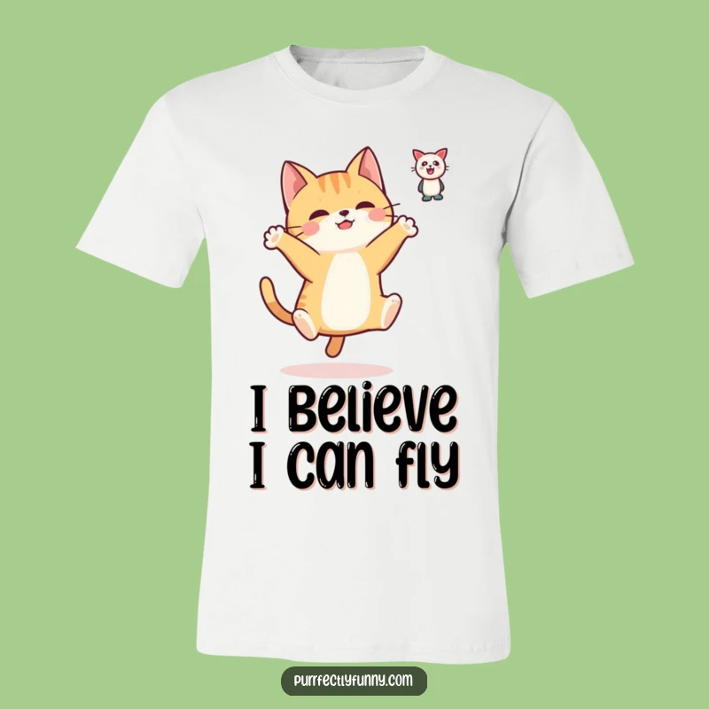 Funny Leaping Cat T-Shirt: Adorable & Hilarious Gift for Cat Fans