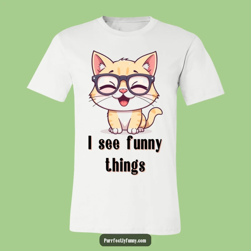 Funny Cat T-Shirt: Giggle-Worthy Tee with Oversized Silly Glasses for Maximum Humor