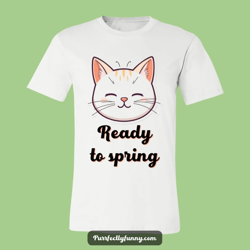 Funny Spring Whisker Cat T-Shirt: Bouncy Fun for Cat Lovers