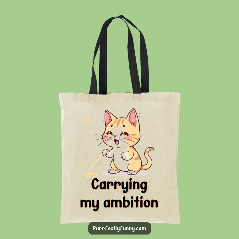 Funny Cat Laser Dot Tote Bag - Hilarious Chase, Perfect Shopping Gift for Cat Lovers