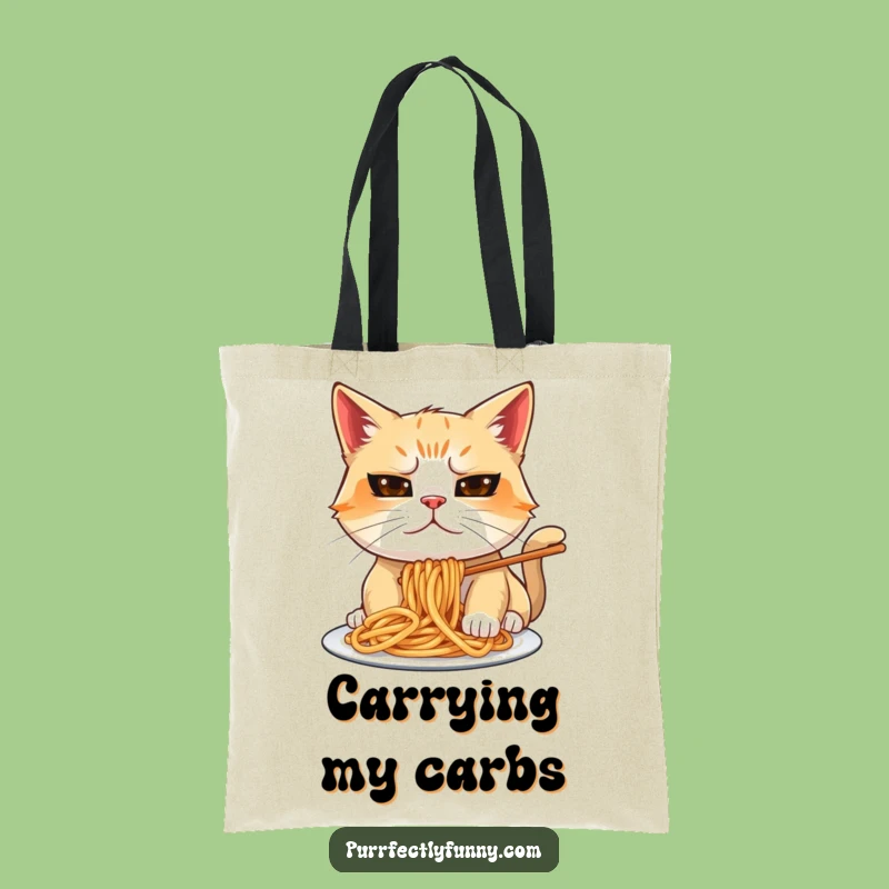 Funny Spaghetti Cat Tote Bag: Spacious and Hilarious Messy Feline Carry-All