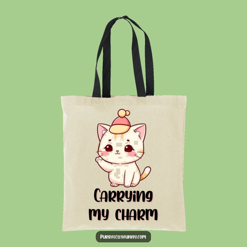 Funny Dapper Cat Tote Bag: Hilarious Gentleman Feline Bag for Stylish Errands