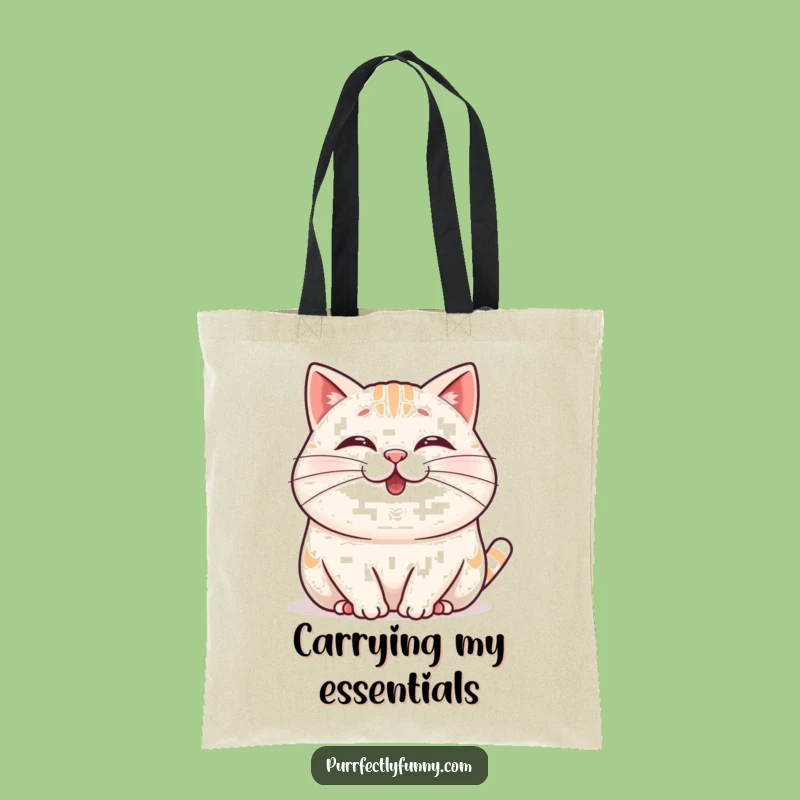 Funny Wobbly Whisker Cat Tote Bag: Carry Your Fun with This Quirk