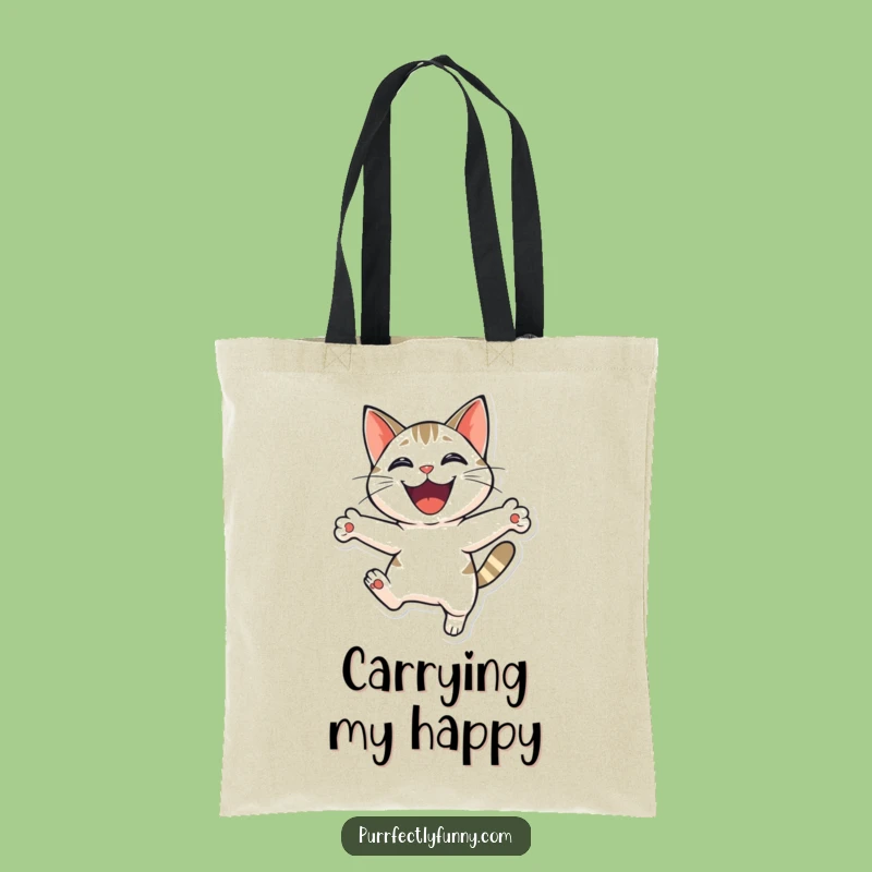 Funny Cat Leap Tote Bag - Stylish Carry-all for Joyful Cat Enthusiasts