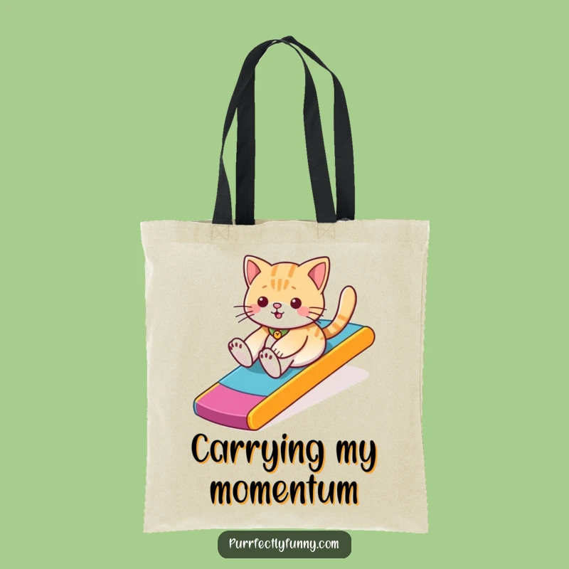Funny Cat Ramp Slide Tote Bag - Carry Your Playful Style!