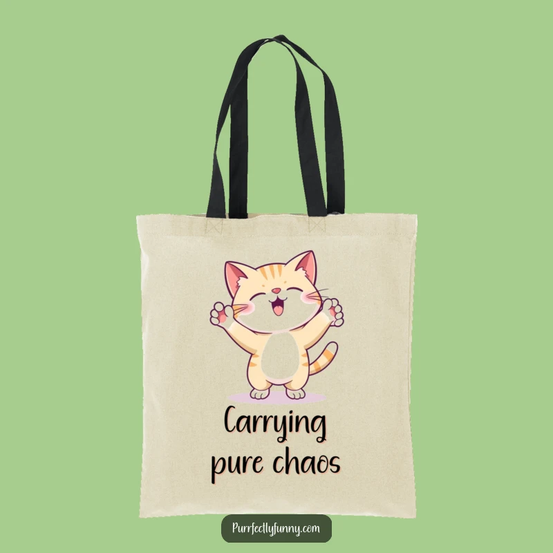 Funny Tote Bag: Silly Dancing Cat - Carry Your Moves in Style!