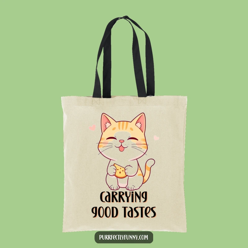 Funny Anticipation Cat Tote Bag: Snack Time - Carry Your Treats Funny Gift!