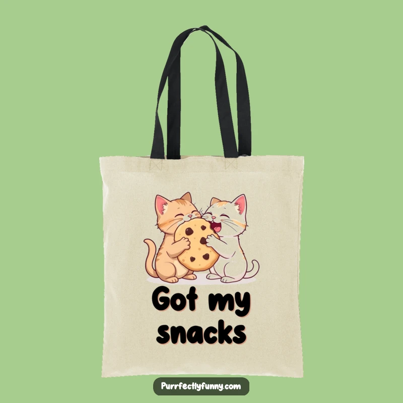 Funny Cat Cookie Sharing Tote Bag: Carry Your Treats and Smiles, Great Gift