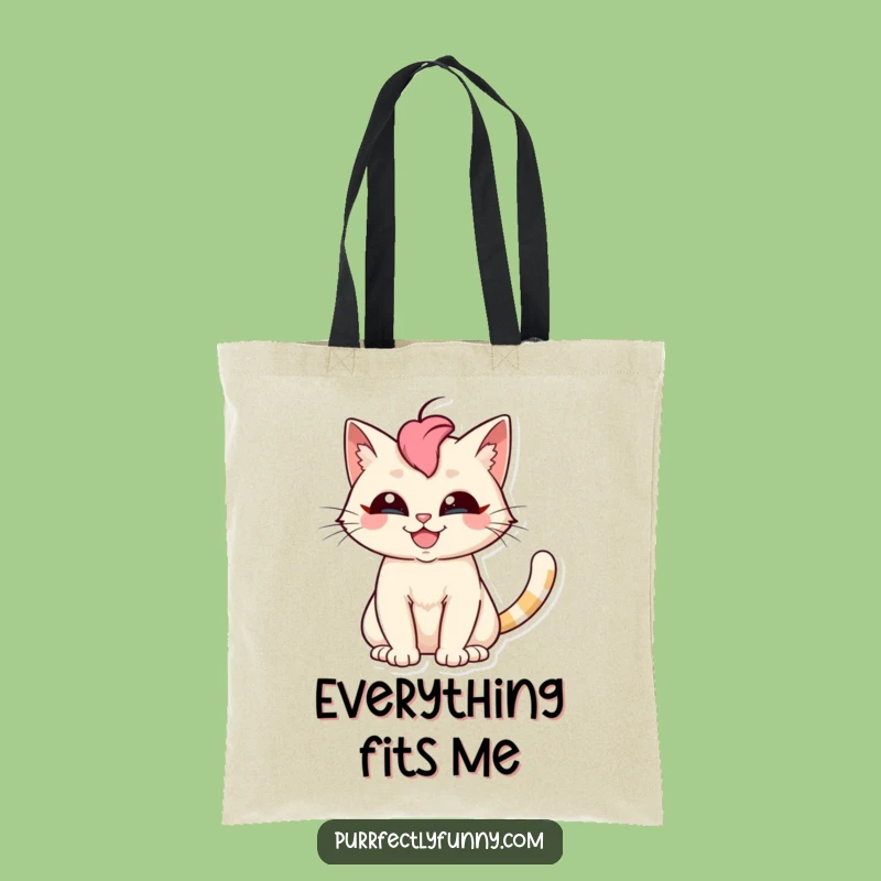 Funny Cat Grin Tote Bag: Stylish Accessory with Silly Feline, Great Funny Gift