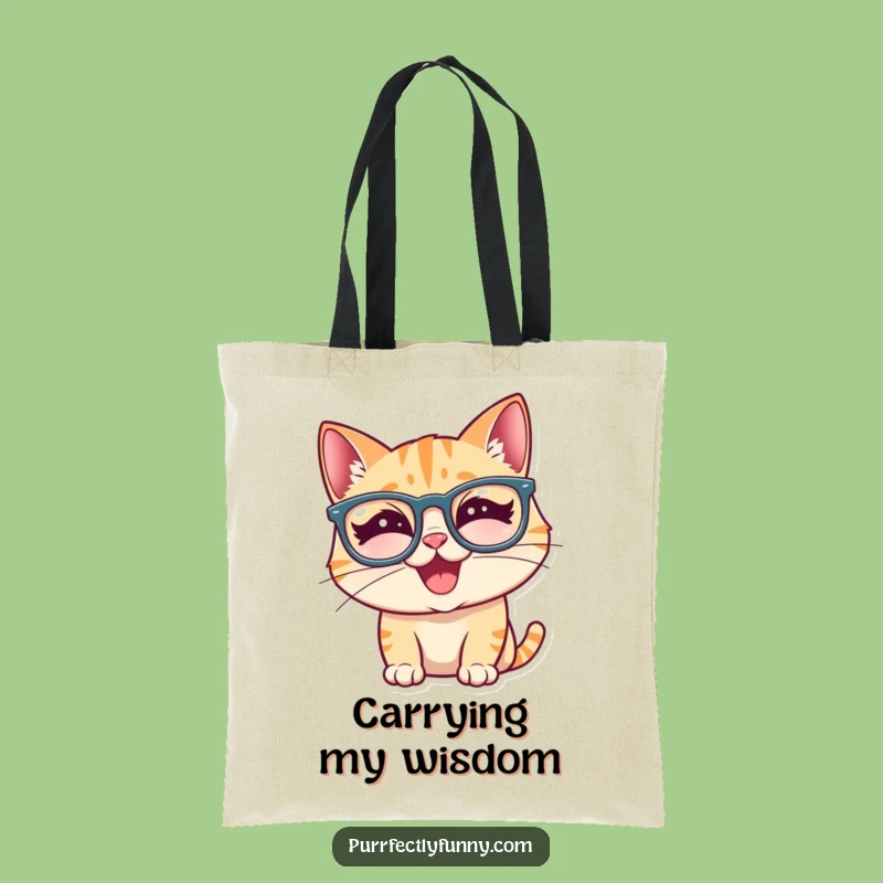 Funny Cat Tote Bag: Silly Glasses Giggle - Carry Your Laughs!