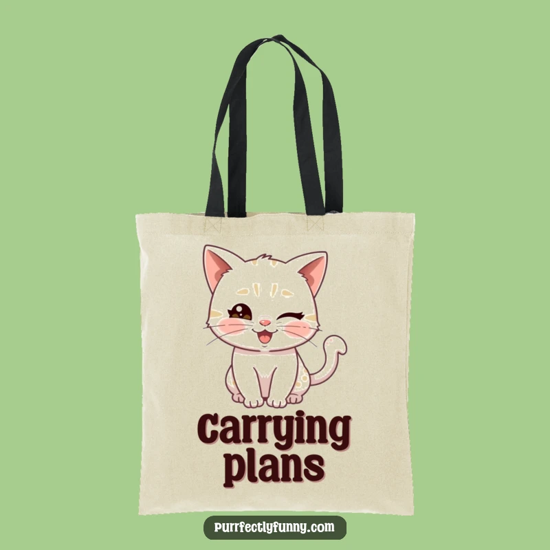 Funny Cat Wink Tote Bag: Carry Your Feline Fun
