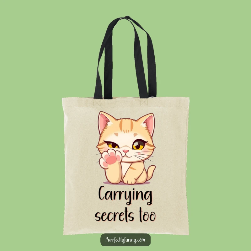 Funny Cat Winking Tote Bag - Hilarious Big Eyes Feline Accessory Gift