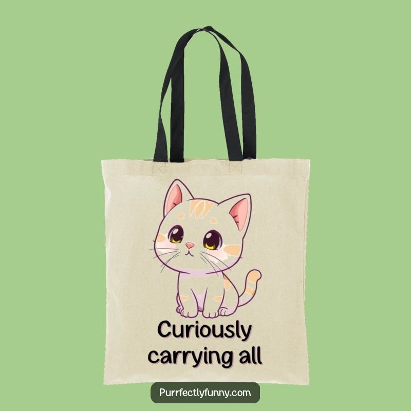 Funny Curious Cat Tote Bag - Inquisitive Accessory - Practical Funny Gift!
