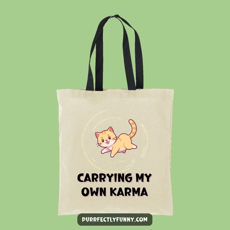 Funny Dizzy Cat Tote Bag: Chic Feline Spiral for a Perfect Gift
