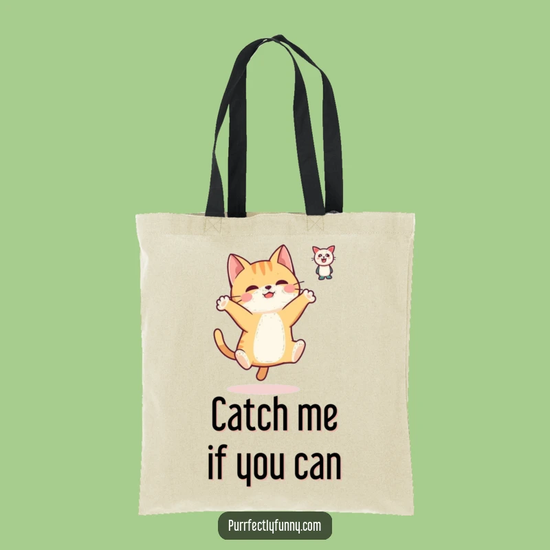 Funny Leaping Cat Tote Bag: Carry Your Laughs in Style