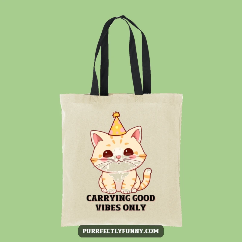Funny Party Cat Tote Bag - Carry Your Essentials with this Whimsical Whisker Holder Gift