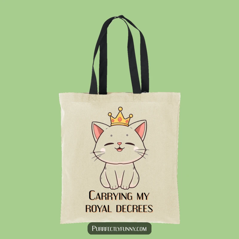 Funny Regal Cat Tote: Carry Your Amused Pride in Style