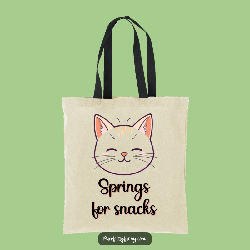 Funny Spring Whisker Cat Tote Bag: Carry Your Joy with Bouncy Style