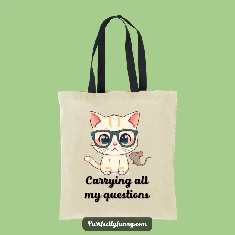 Funny Tote Bag: Surprised Cat in Glasses - Carry Your Chuckles!