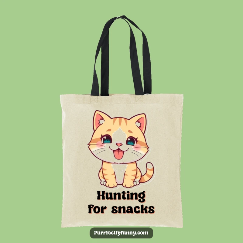Funny Cat Pouncing Tote Bag - Tongue Out Playful Accessory!