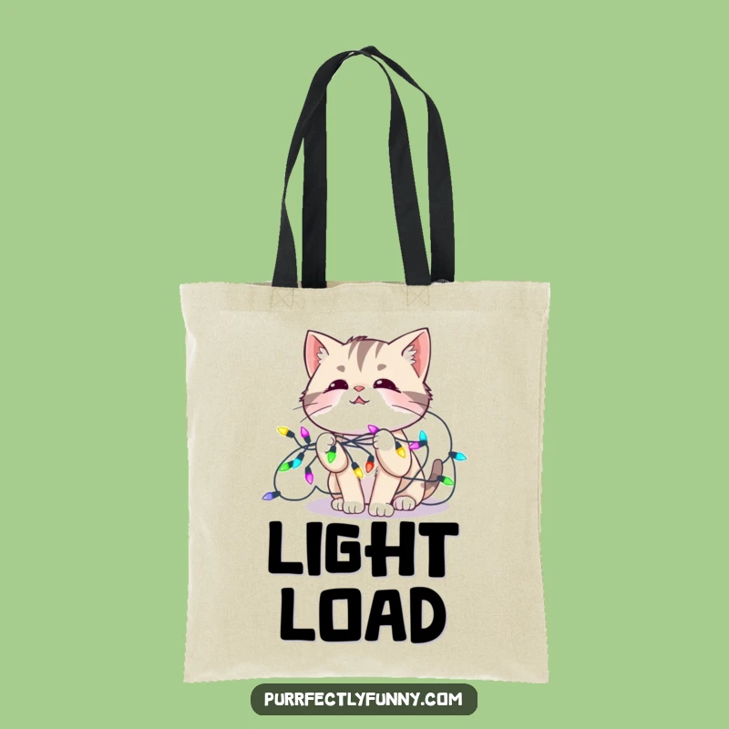 Funny Cat Lights Tote Bag: Stylish and Hilarious Holiday Accessory