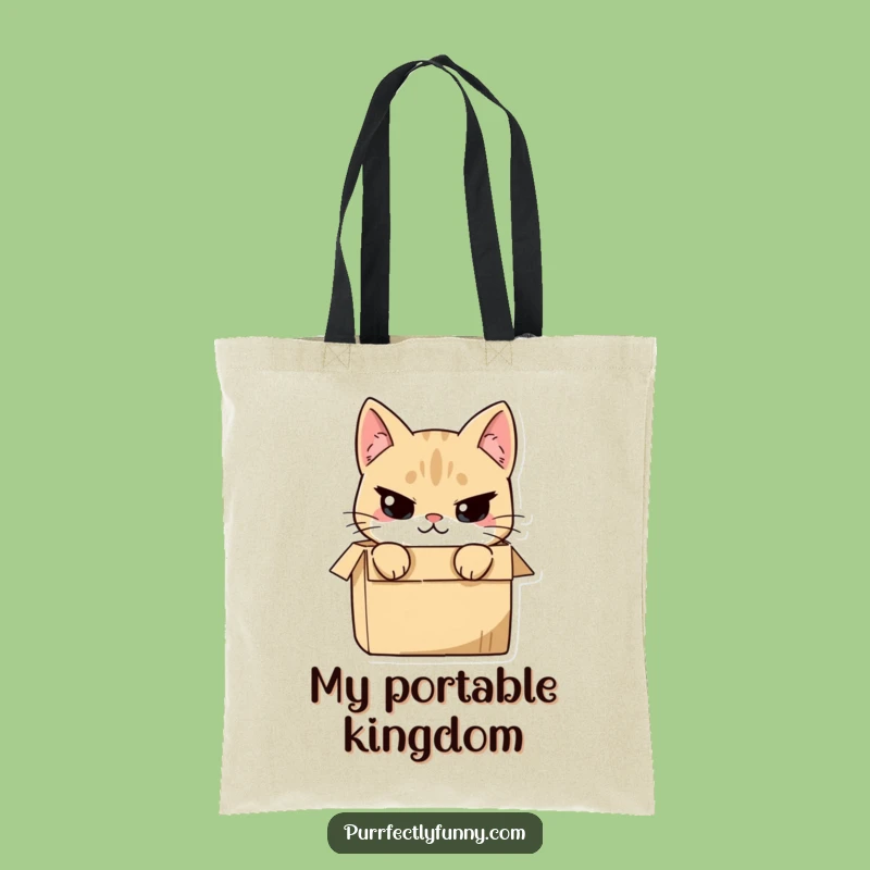 Funny Cat in Box Tote Bag: Carry Your Secrets with This Mischievous Design