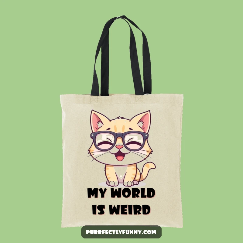 Funny Cat Tote Bag: Giggle-Inducing Accessory with Silly Glasses Cat for Everyday Fun